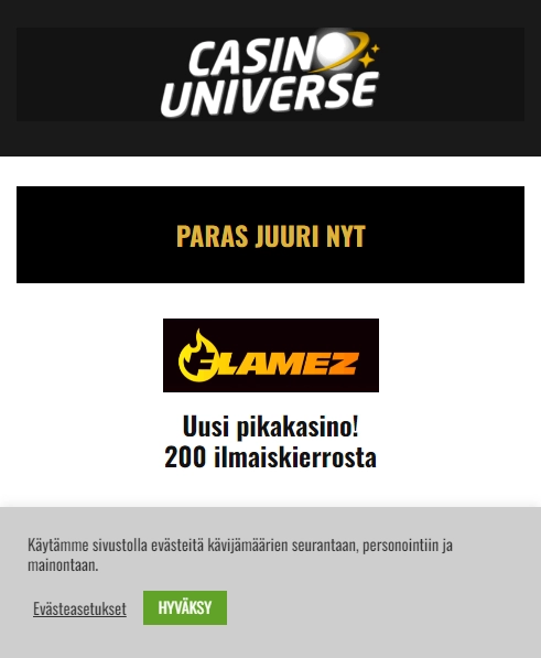 Casino Universe Mobile screenshot